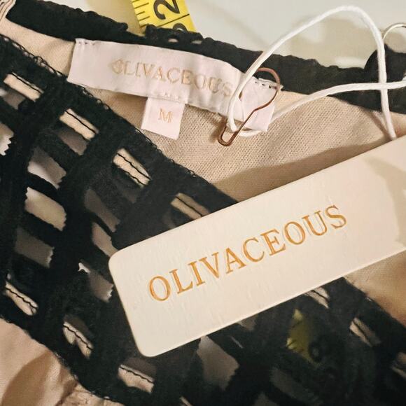 Olivaceous Black Guipure Lace Cross Back Dress Size M Medium NWT - Picture 5 of 9